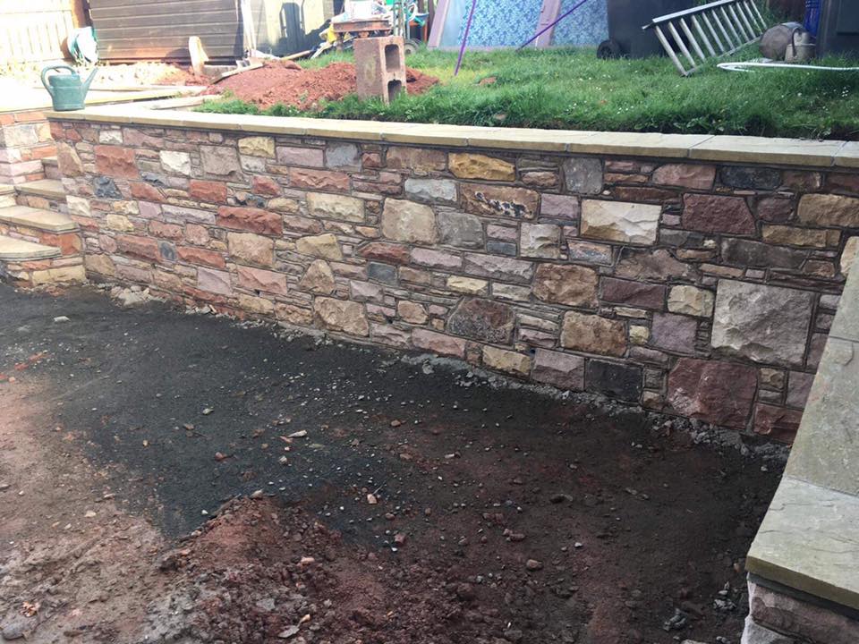 Groundworks, Wall Built and Gravel Patio Area