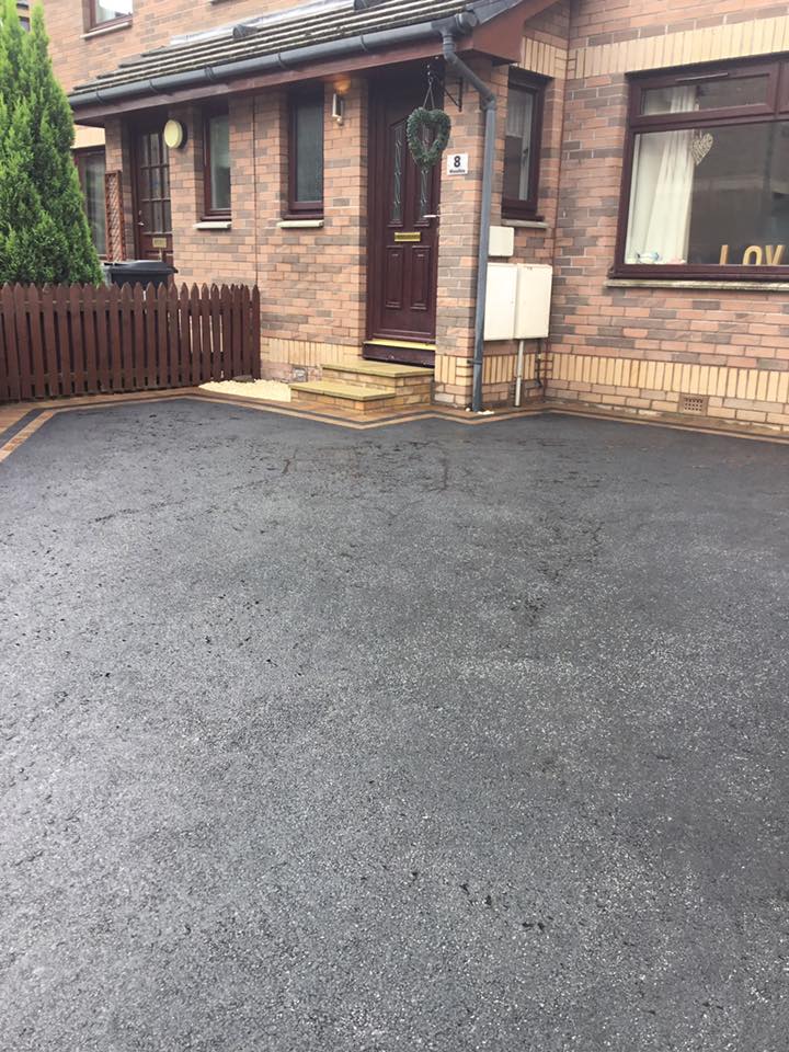 New Tarmac Driveway, Door Step, Block Edging