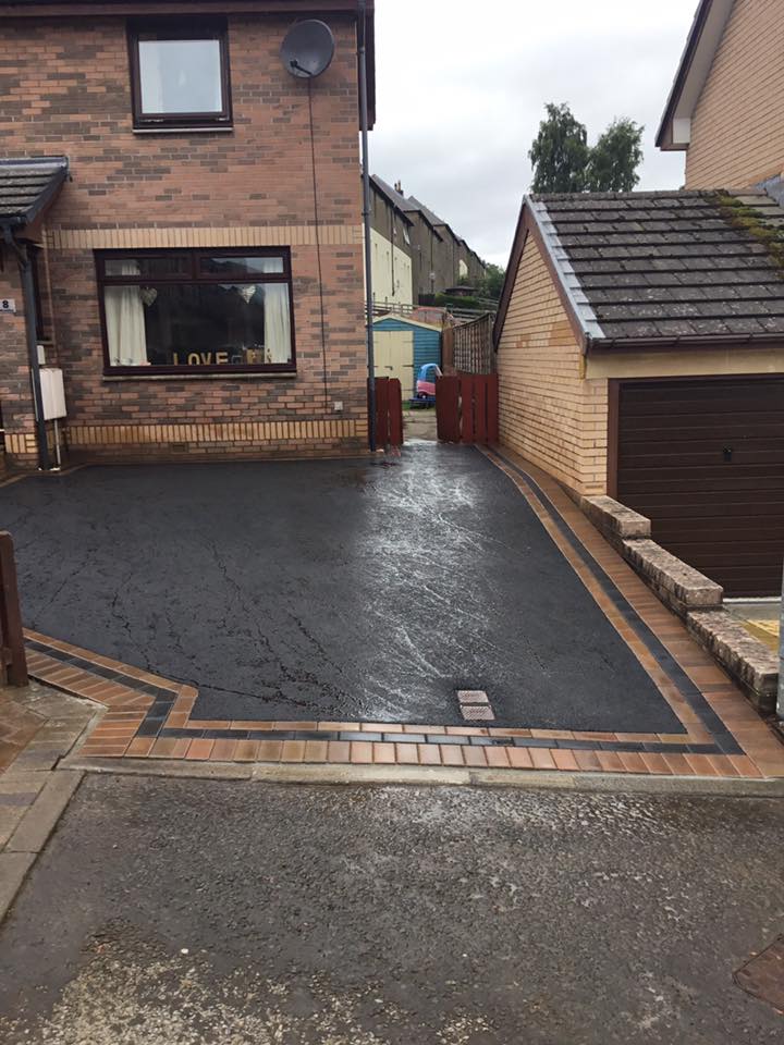 New Tarmac Driveway, Door Step, Block Edging