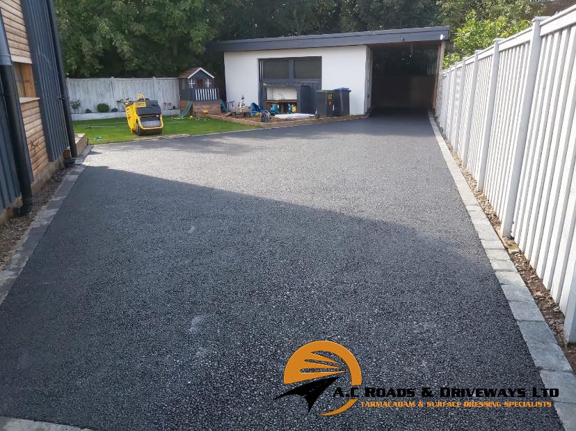 Tarmac Driveway with Tegula Block Edging