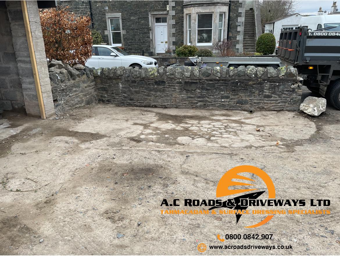 Tarmac Driveway Peebles - Brick Edging, Drains