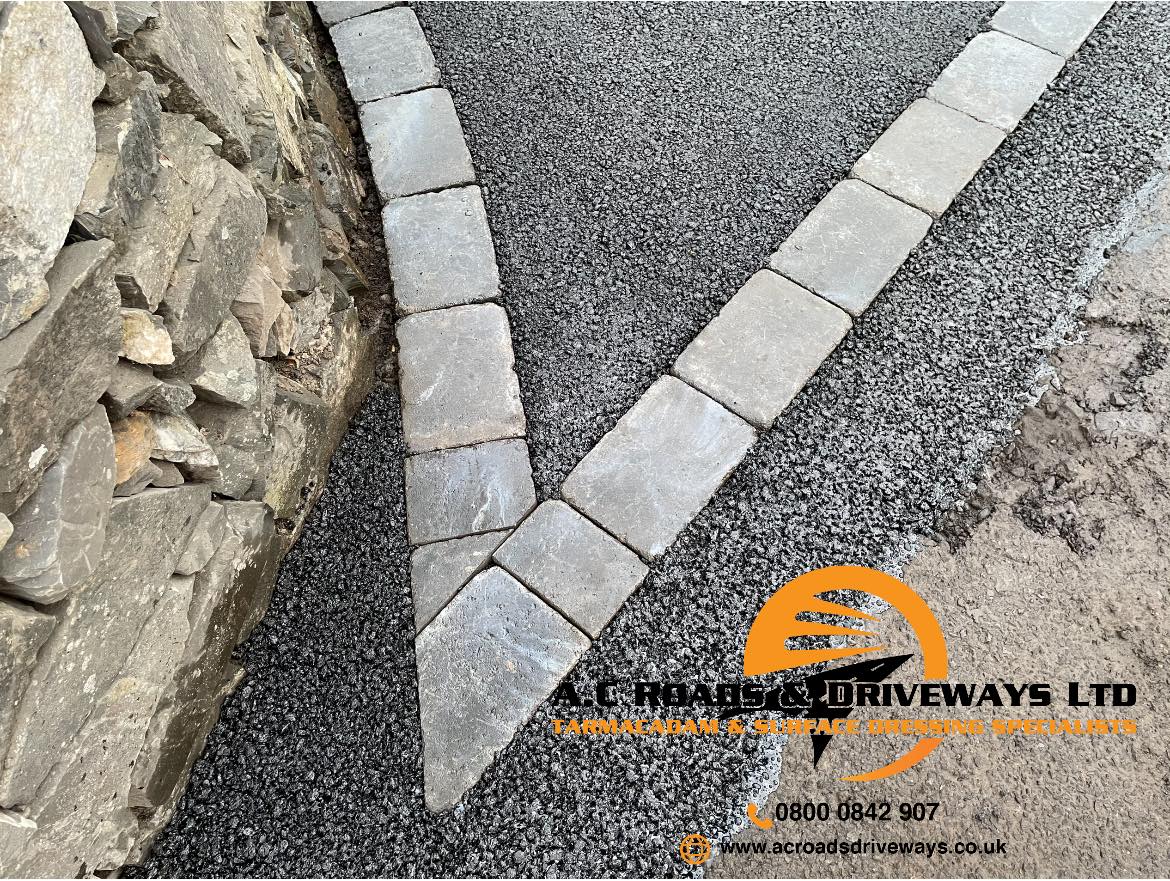 Tarmac Driveway Peebles - Brick Edging, Drains