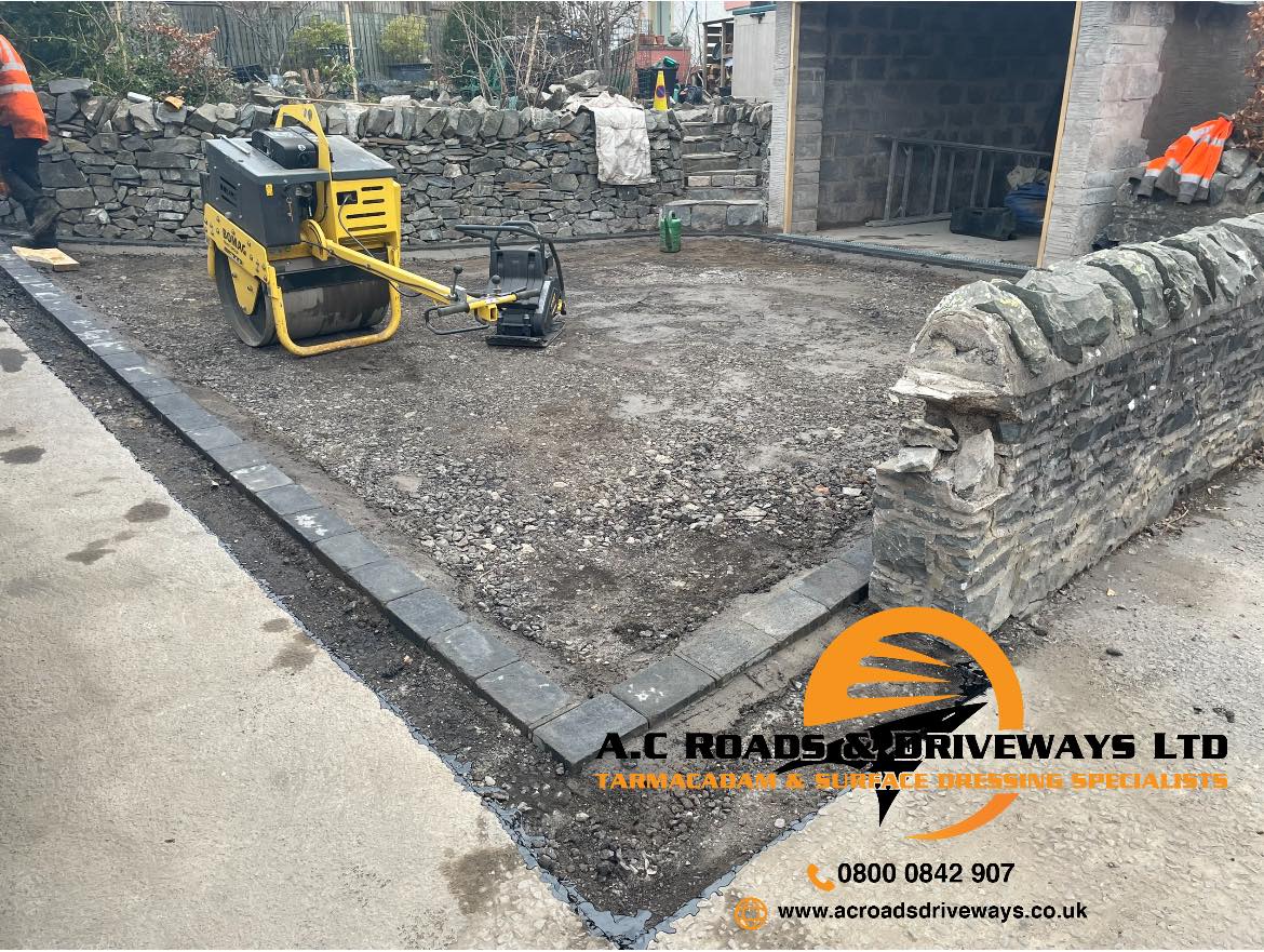 Tarmac Driveway Peebles - Brick Edging, Drains