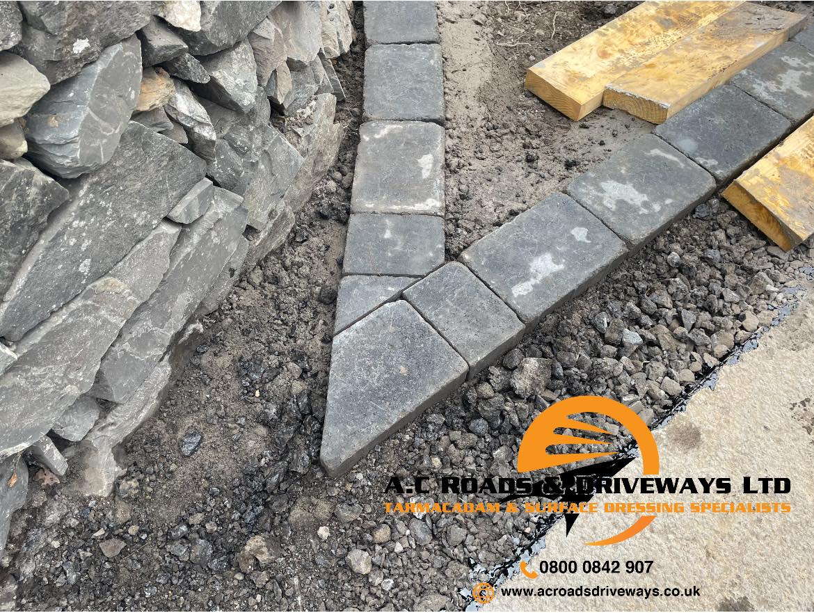 Tarmac Driveway Peebles - Brick Edging, Drains