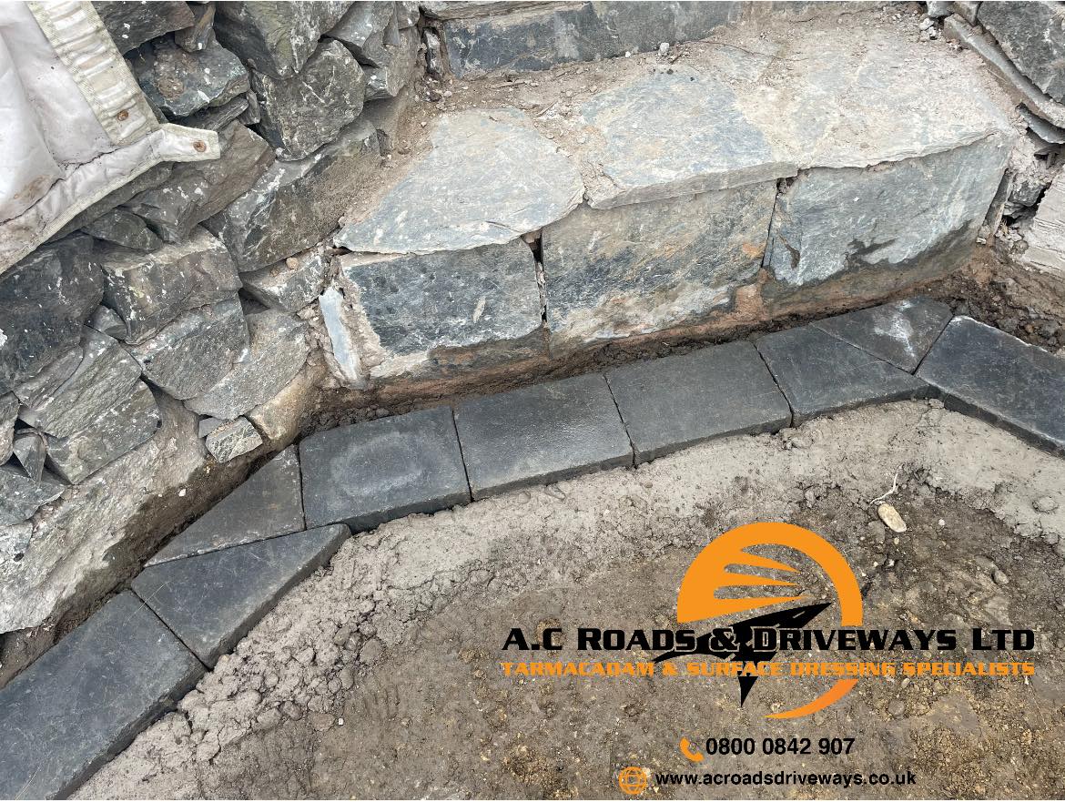 Tarmac Driveway Peebles - Brick Edging, Drains