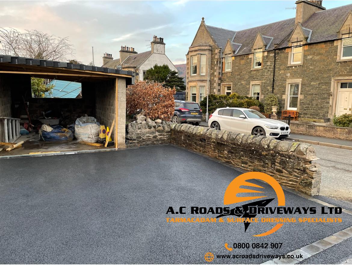 Tarmac Driveway Peebles - Brick Edging, Drains