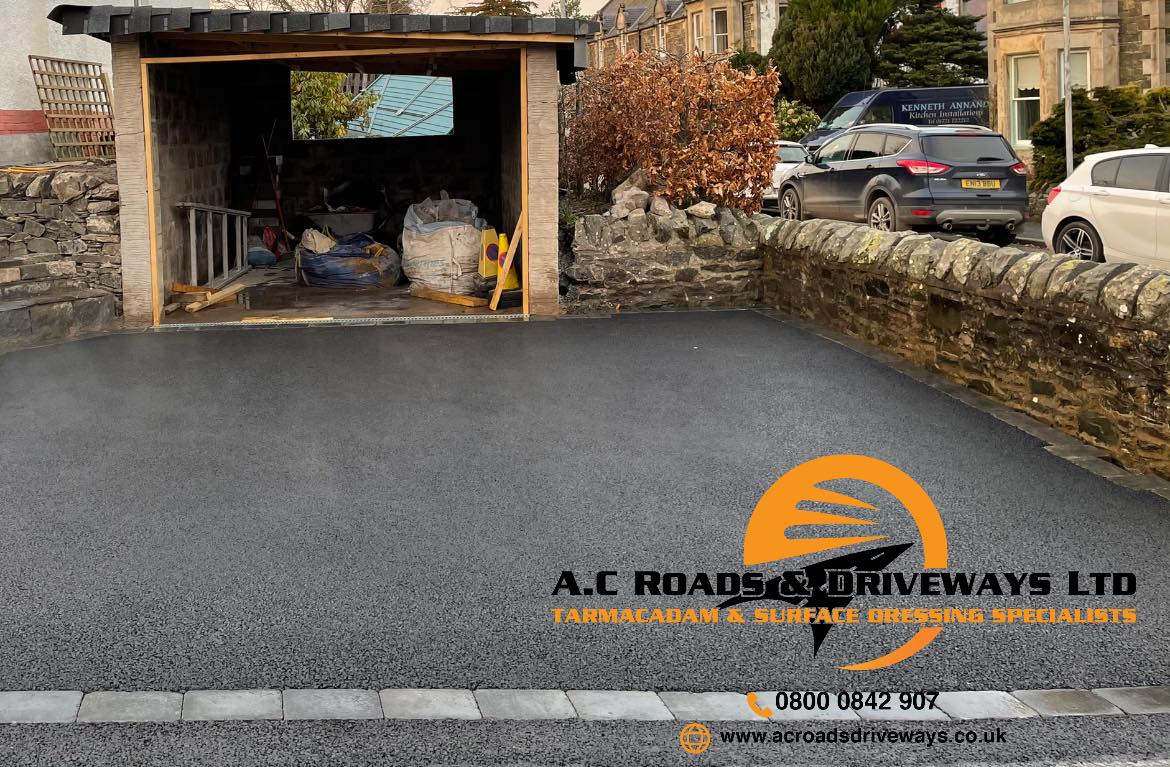 Tarmac Driveway Peebles - Brick Edging, Drains