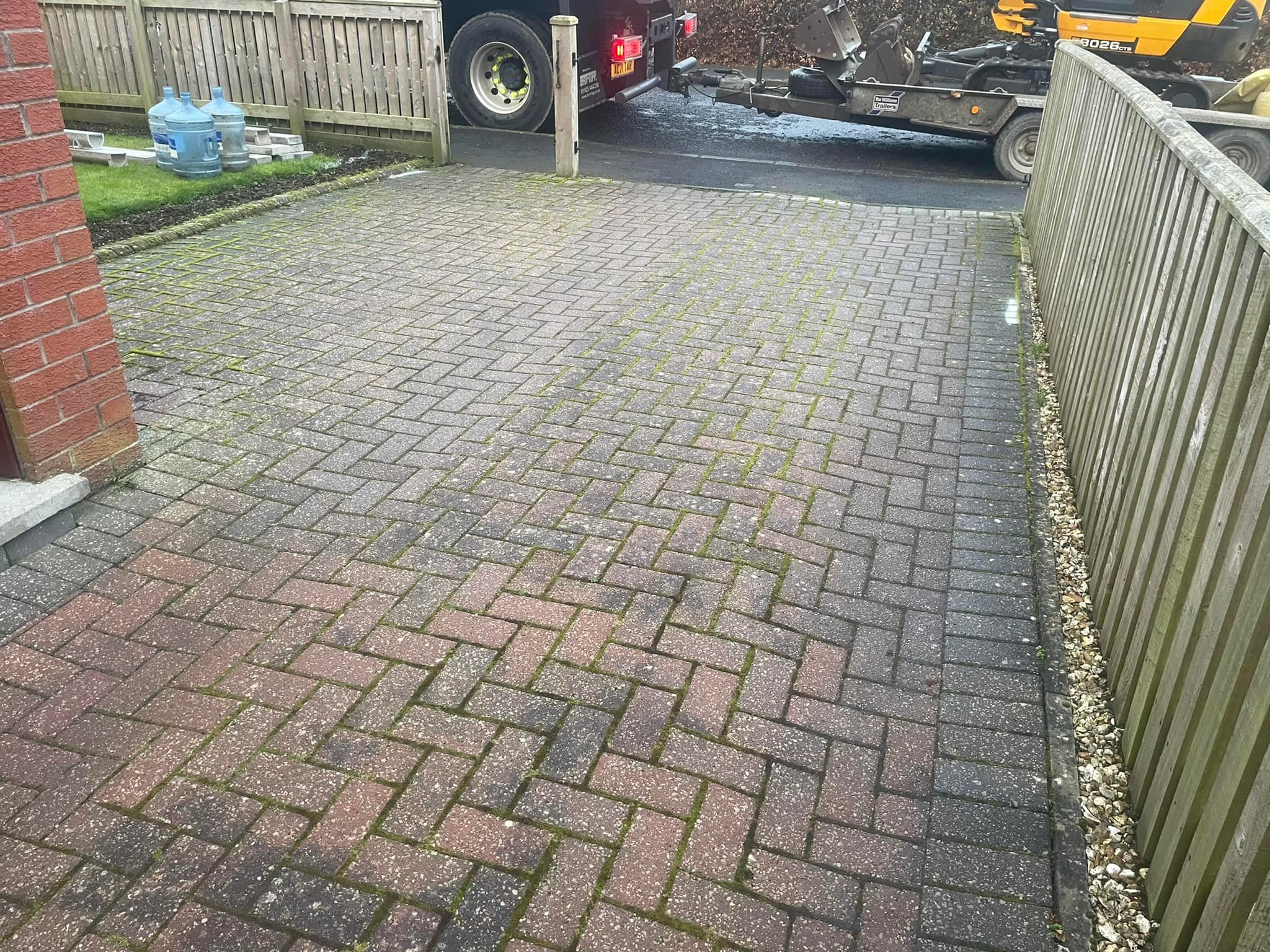 Replace poorly laid, subsiding block paving - Hawick, Scotland
