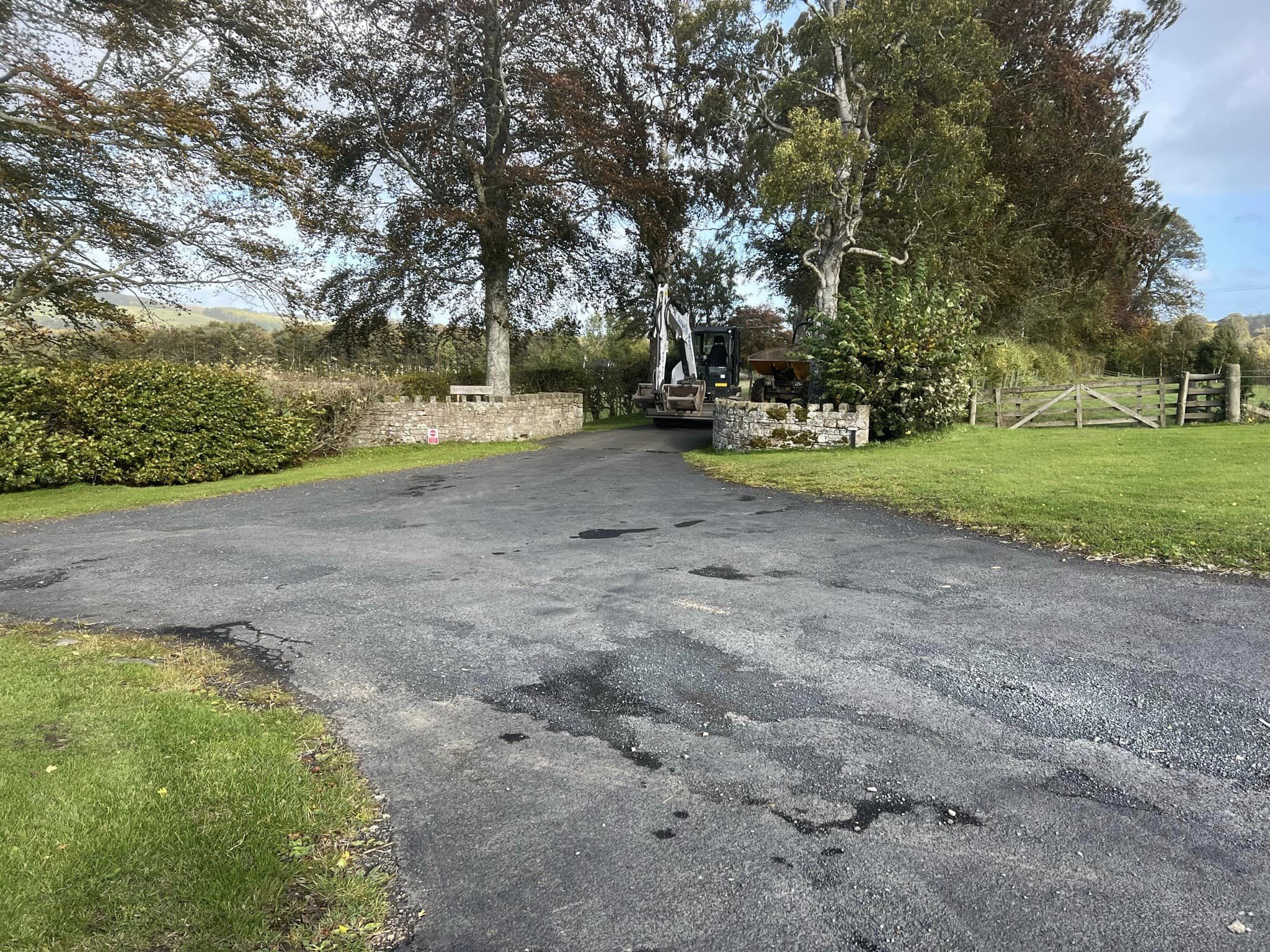 Entrance Road in need of resurfacing - Hawick, Borders, Scotland