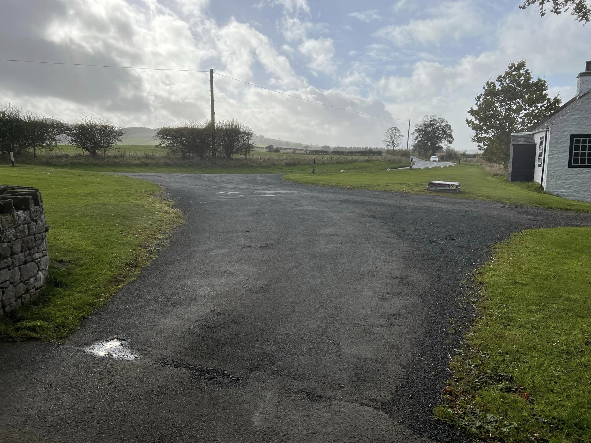 Entrance Road in need of resurfacing - Hawick, Borders, Scotland