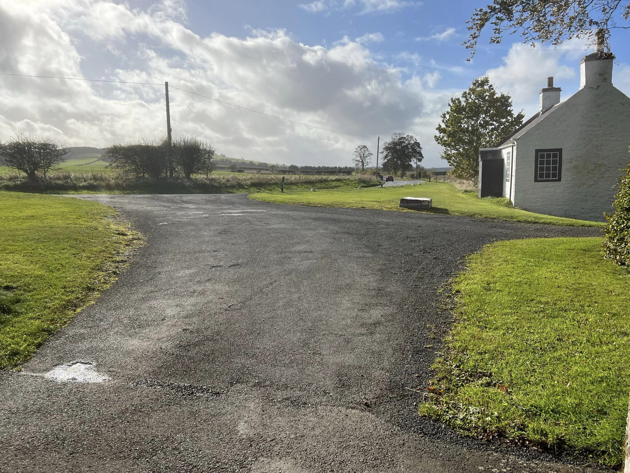 Entrance Road in need of resurfacing - Hawick, Borders, Scotland