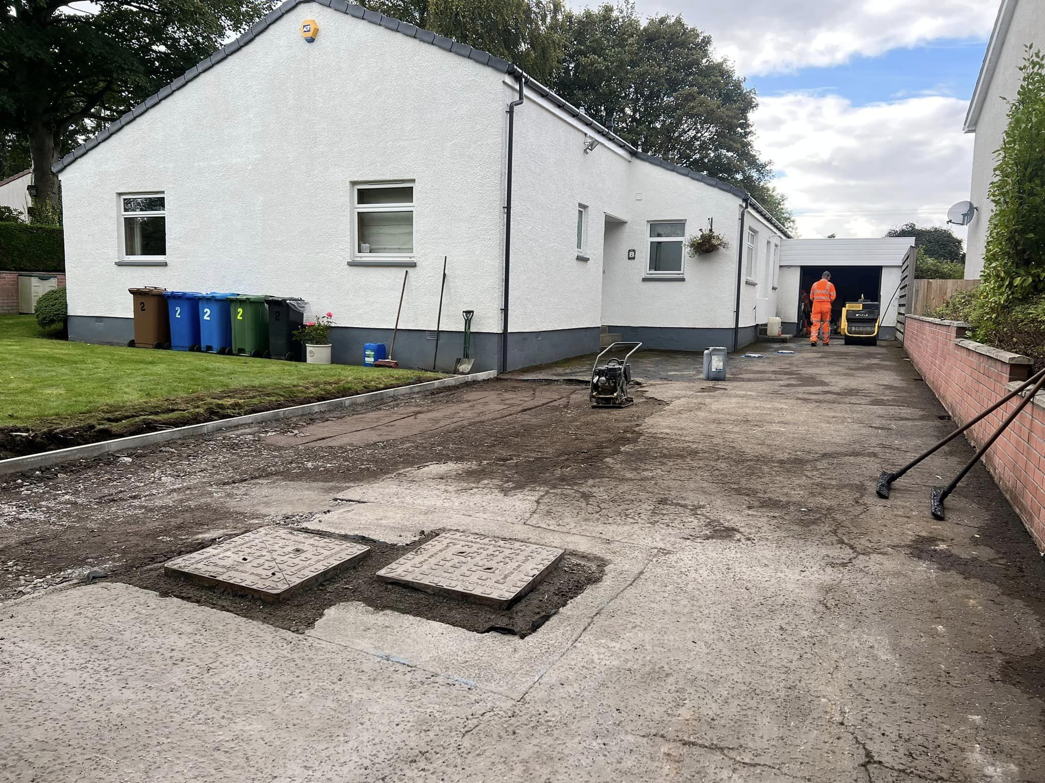 preparation work to extend driveway