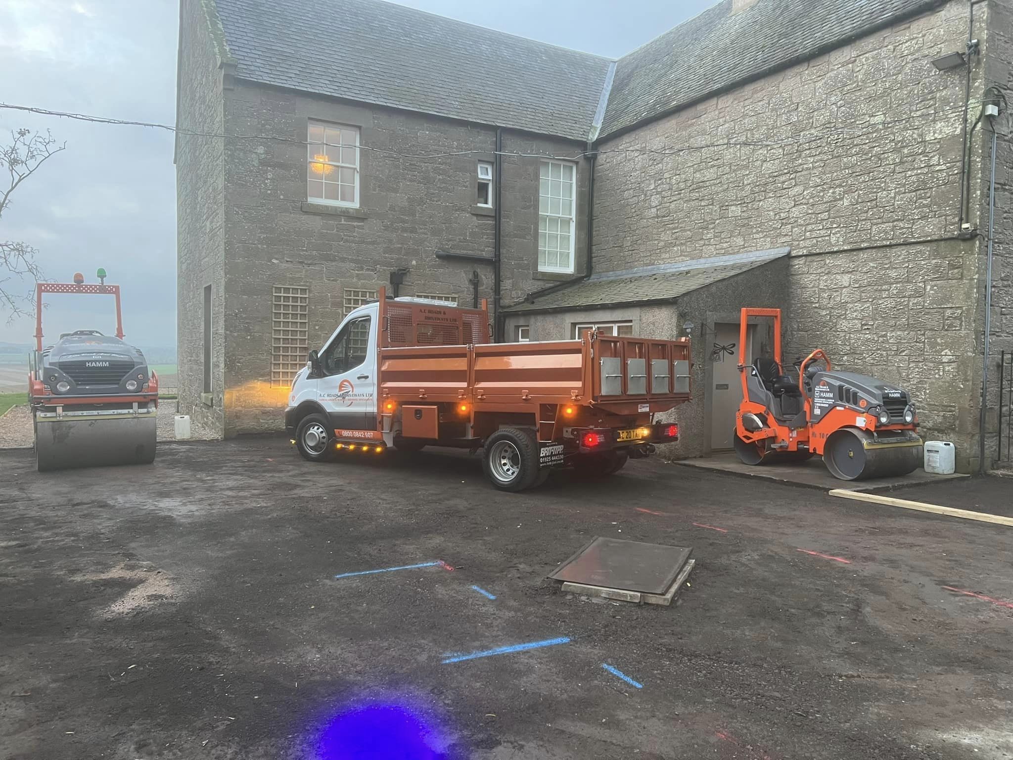 road surfacing preparation work - duns, borders