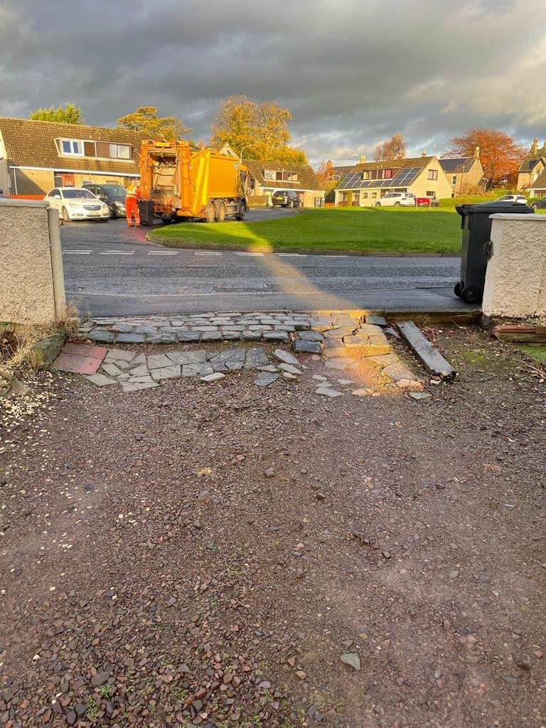 Before, old driveway to be renovated - Duns, Borders