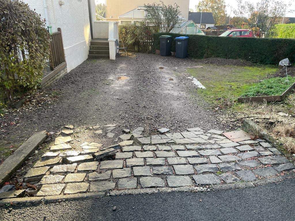 Before, old driveway to be renovated - Duns, Borders