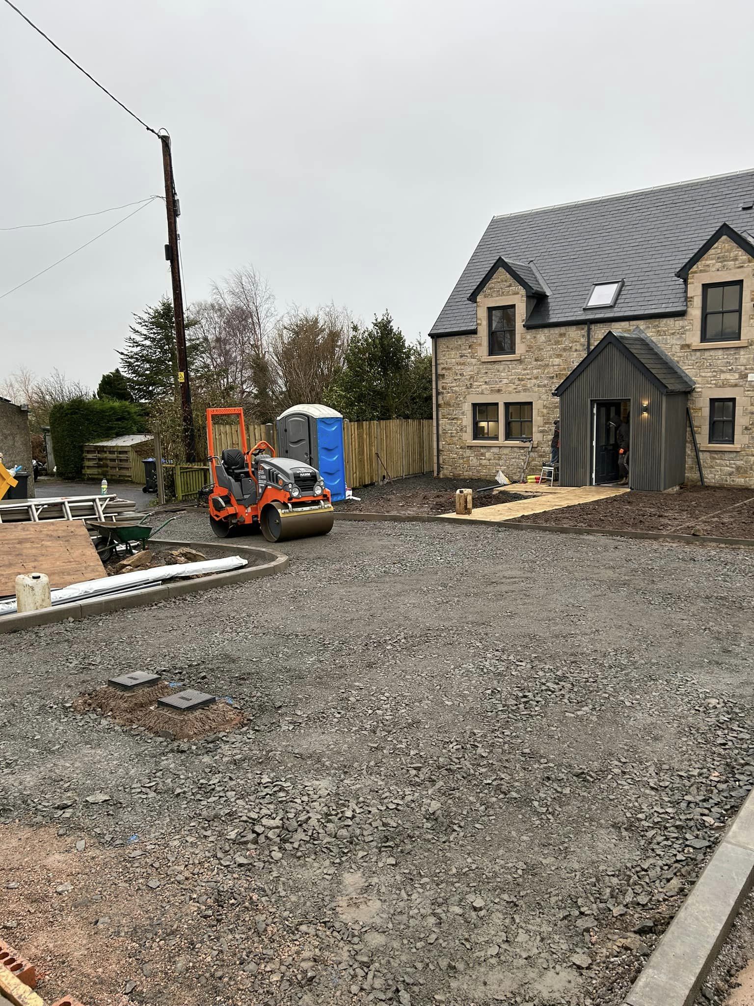 Tarmac Entrance Road Before Surfacing - Borders, Scotland