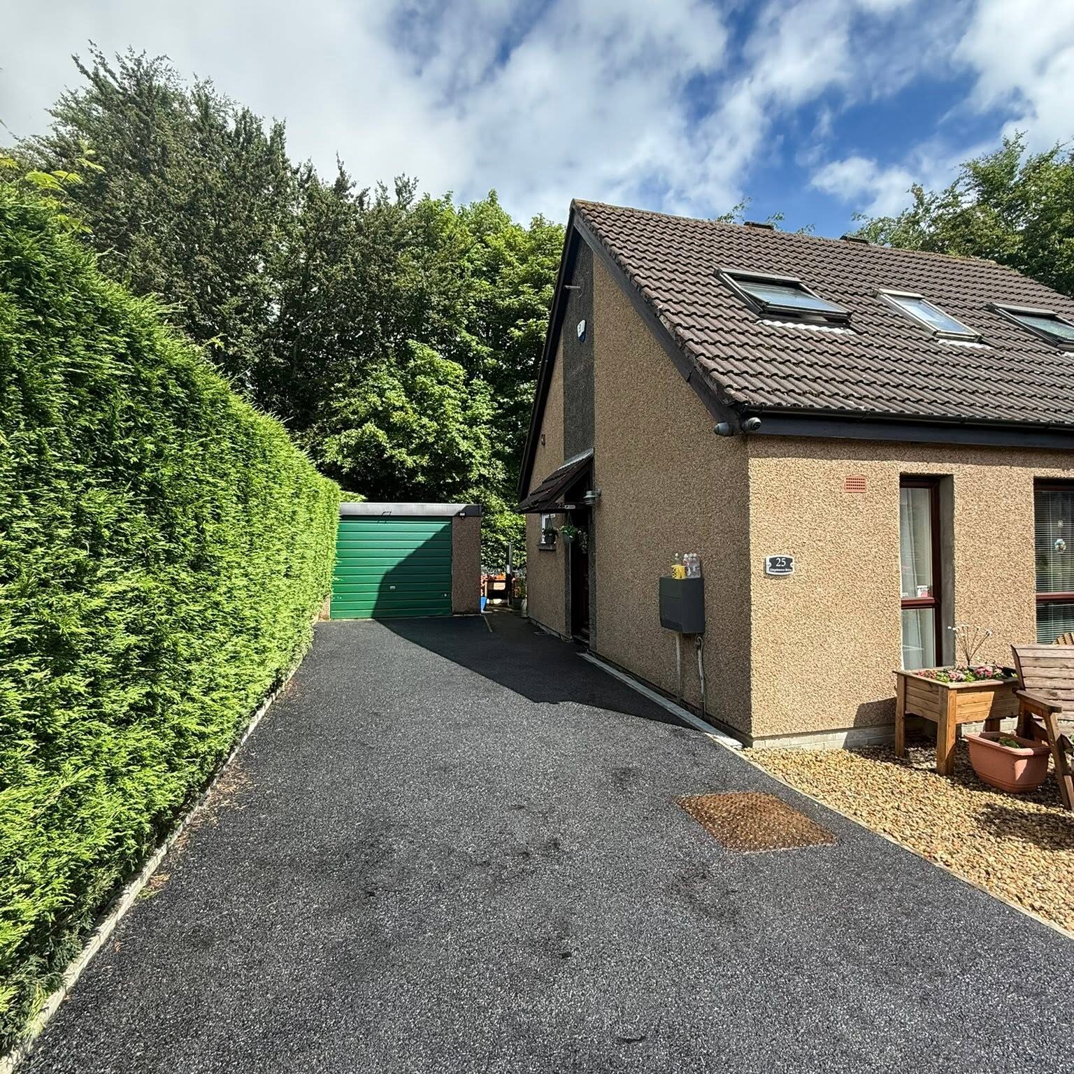 Single-Car Tarmac Driveway with Kerbing, ACO Drainage Channel