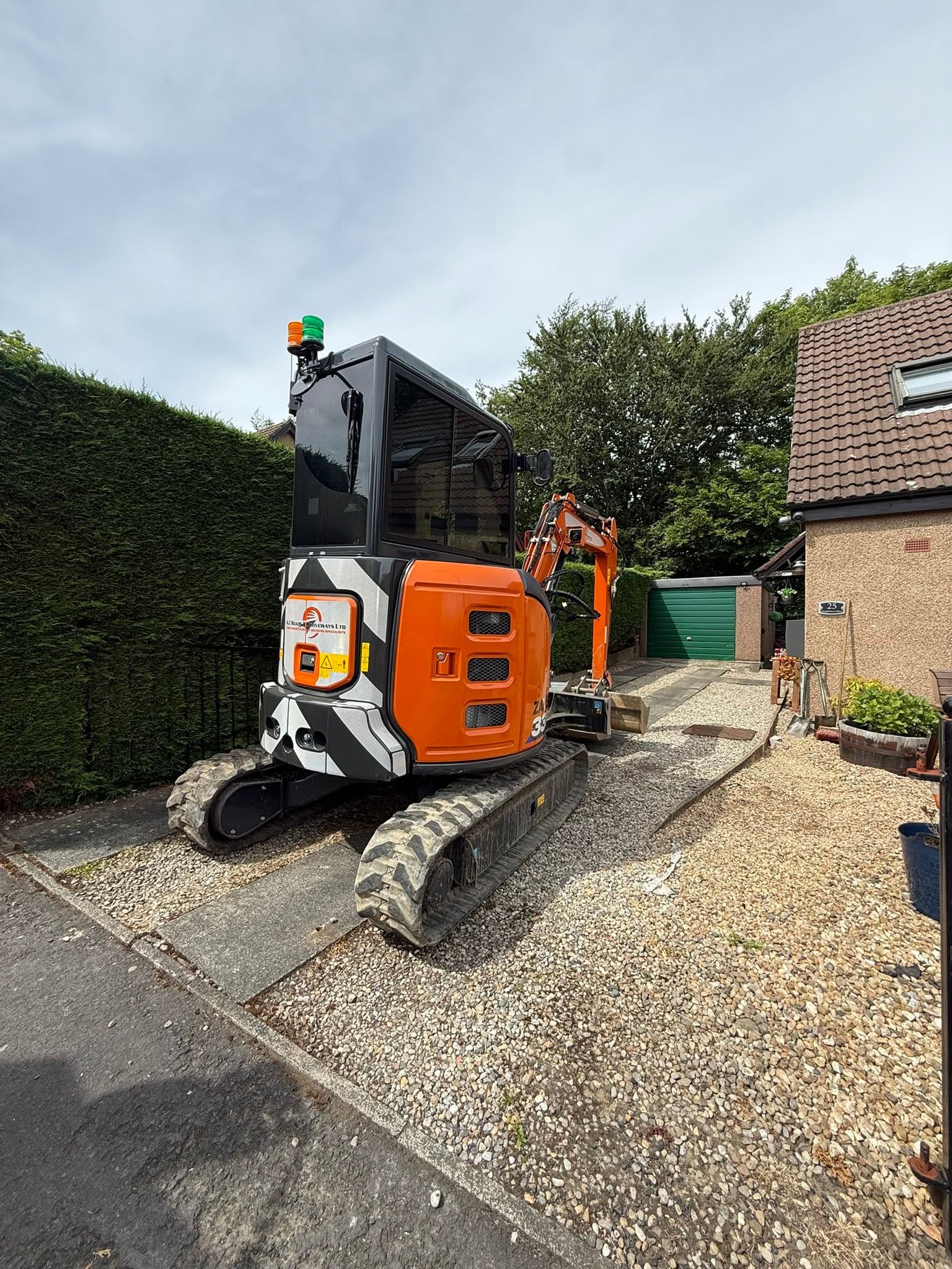 Single-Car Tarmac Driveway with Kerbing, ACO Drainage Channel