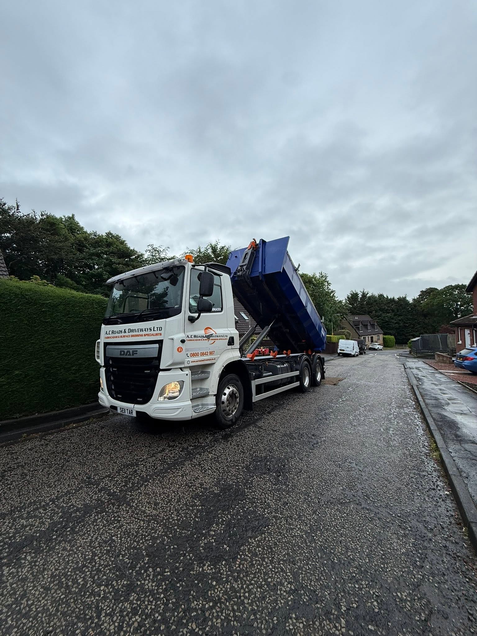 Single-Car Tarmac Driveway with Kerbing, ACO Drainage Channel