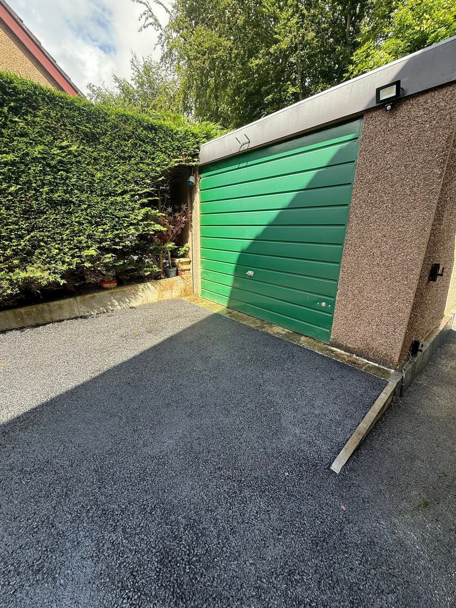 Single-Car Tarmac Driveway with Kerbing, ACO Drainage Channel
