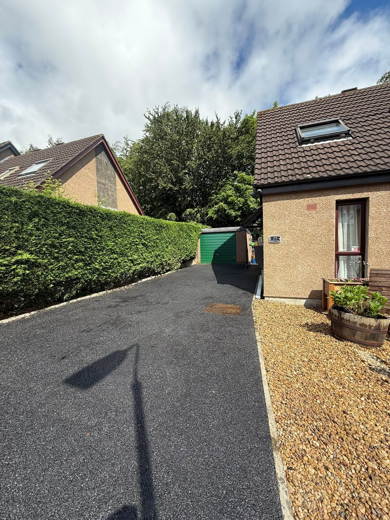 Single-Car Tarmac Driveway with Kerbing, ACO Drainage Channel